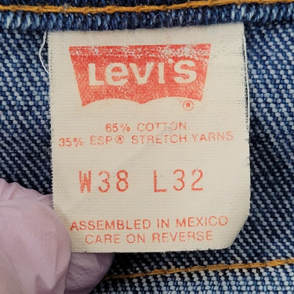 Vintage LEVIS 547 Jeans 34x25 Faded Whiskered Blue-Tab - Picture 3 of 16